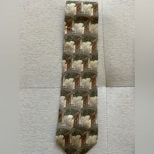 Structure Silk Tie Green